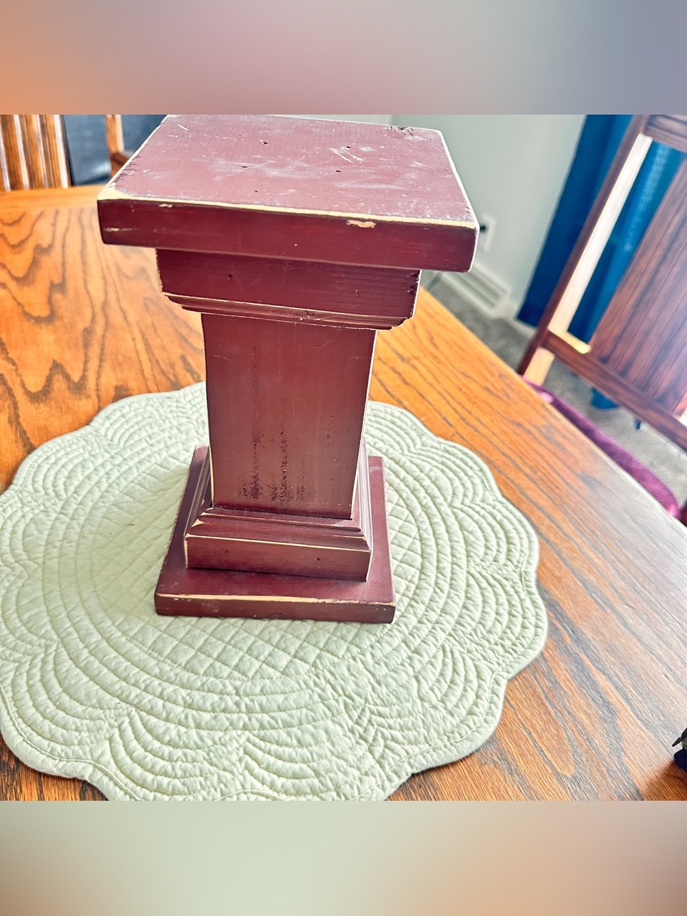 Wood plant stand pedestal 9.5”